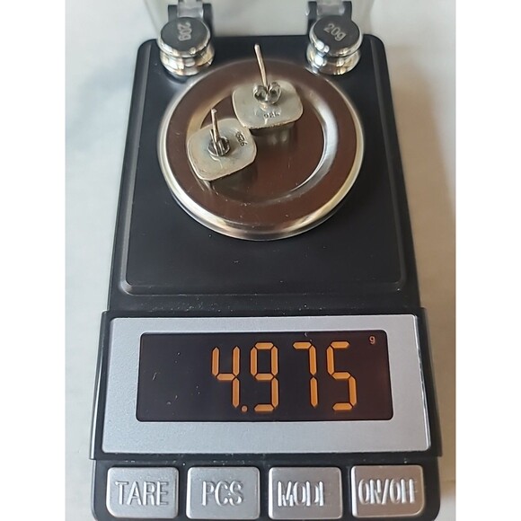 925 Sterling Silver Real Pearl Square Shaped Stud Earrings Vintage - Picture 10 of 10